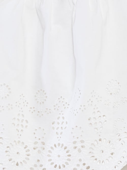 Bloesje met smokwerk en broderie anglaise - Kiabi