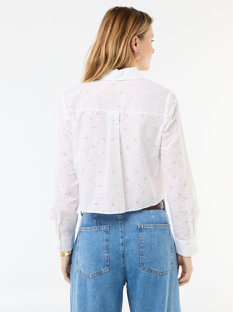 Blouse met all-over borduursels Wit - Kiabi
