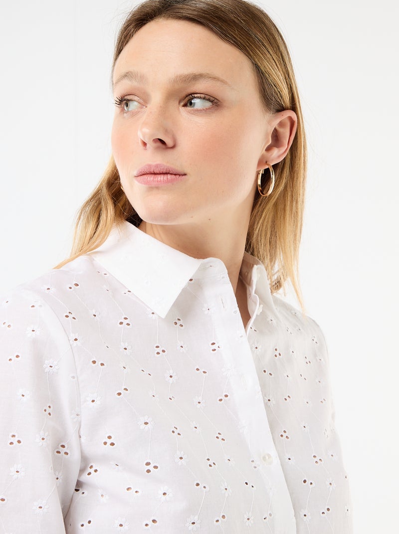 Blouse met all-over borduursels Wit - Kiabi