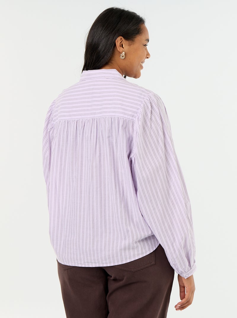 Blouse met ballonmouwen Paars - Kiabi