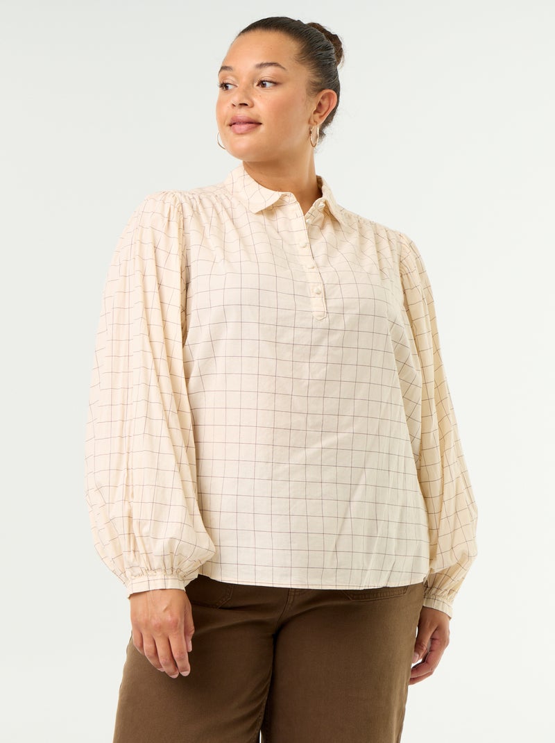 Blouse met ballonmouwen Wit - Kiabi