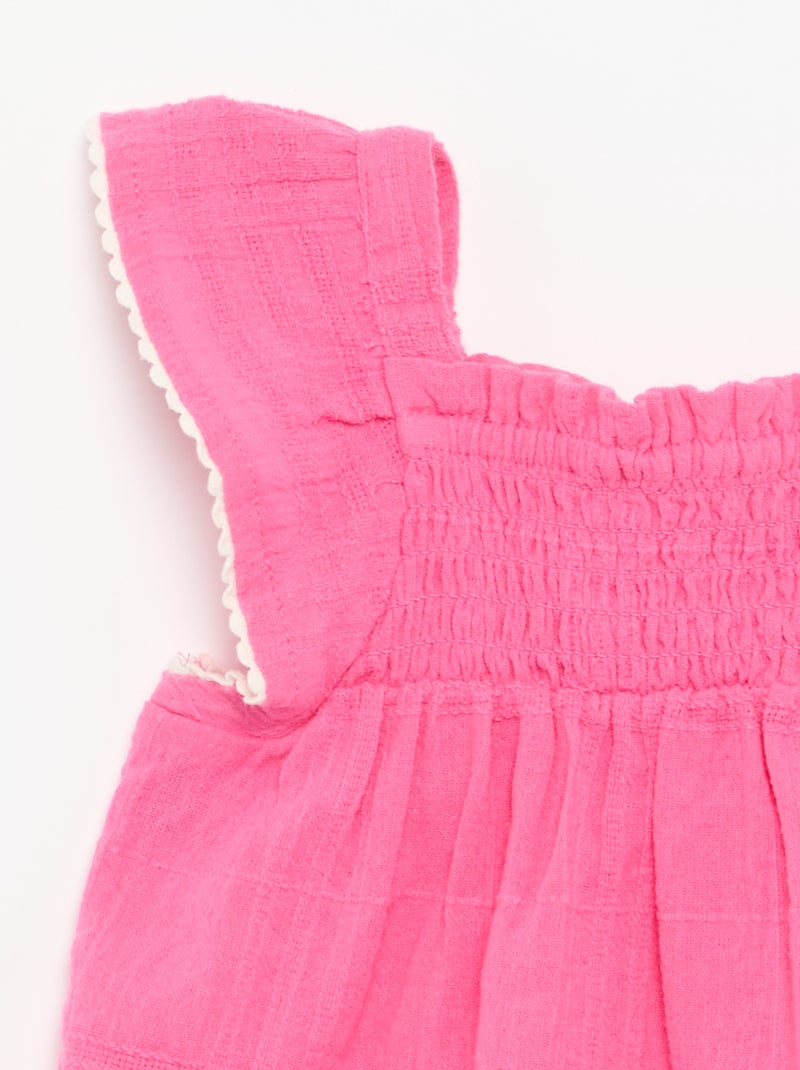 Blouse met bandjes van dobby Rose - Kiabi