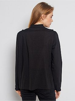 Blouse met borduursels en ruches - Kiabi