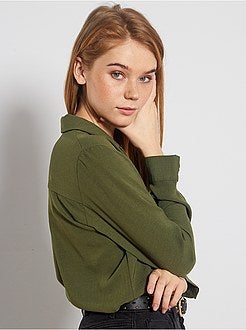 Blouse met een platte kraag en borstzak - Kiabi