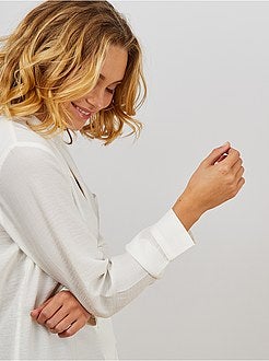 Blouse met een platte kraag en borstzak - Kiabi