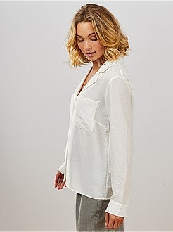 Blouse met een platte kraag en borstzak - Kiabi