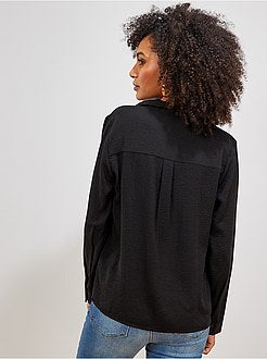 Blouse met een platte kraag en borstzak - Kiabi