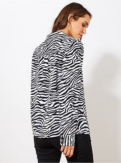 Blouse met een platte kraag en borstzak - Kiabi