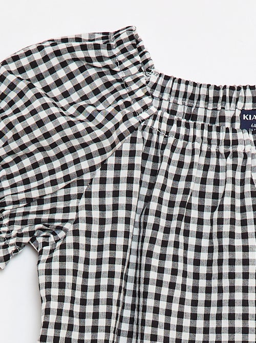 Blouse met elastische halslijn en mouwboorden - Makkelijk aan te trekken collectie - Kiabi