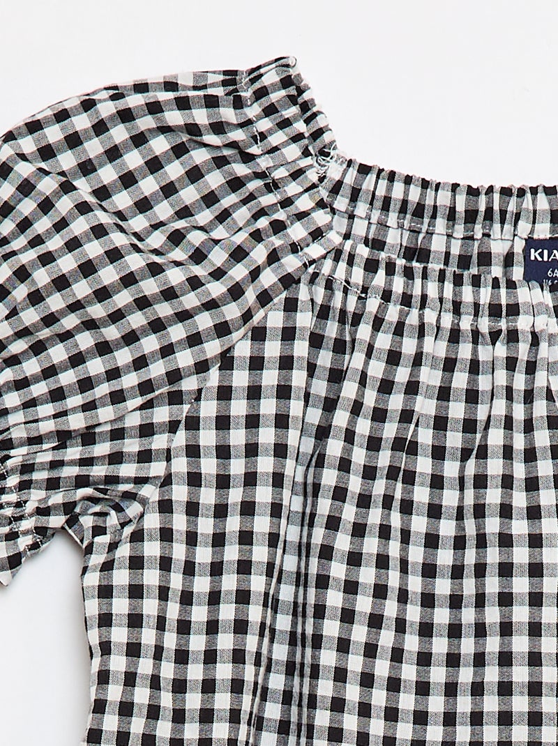 Blouse met elastische halslijn en mouwboorden - Makkelijk aan te trekken collectie Wit - Kiabi