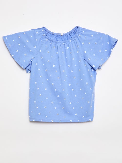 Blouse met elastische kraag en mouwboorden - Makkelijk aan te trekken collectie - Kiabi