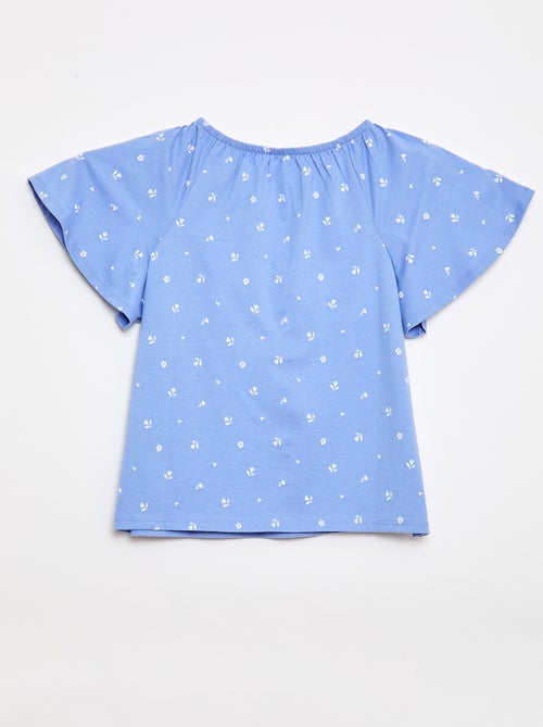 Blouse met elastische kraag en mouwboorden - Makkelijk aan te trekken collectie - Kiabi