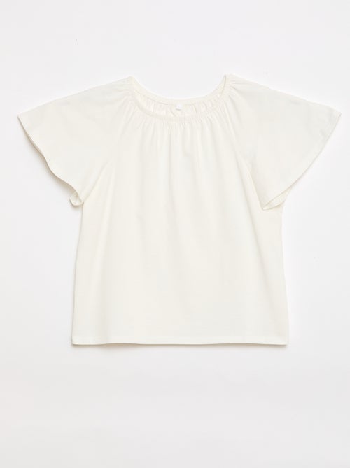 Blouse met elastische kraag en mouwboorden - Makkelijk aan te trekken collectie - Kiabi