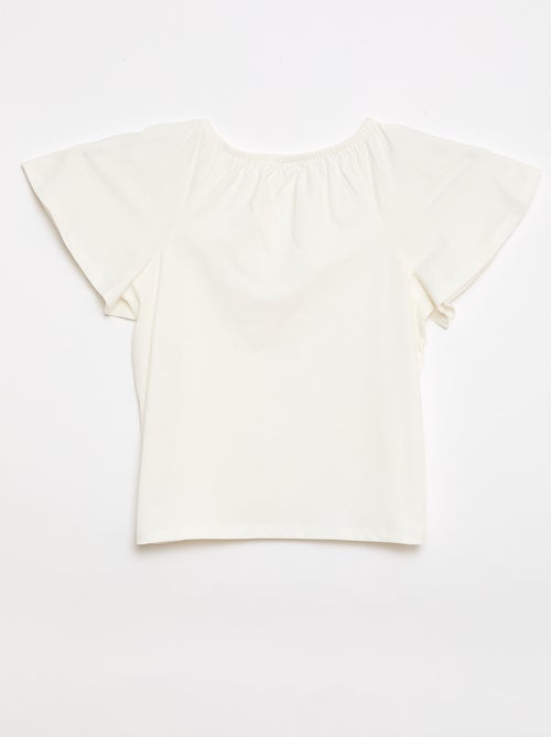 Blouse met elastische kraag en mouwboorden - Makkelijk aan te trekken collectie - Kiabi