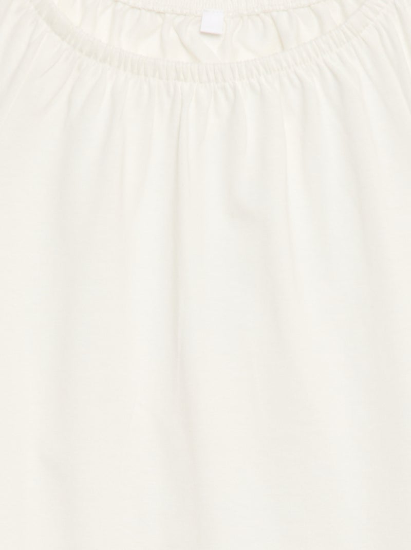 Blouse met elastische kraag en mouwboorden - Makkelijk aan te trekken collectie Ecru - Kiabi