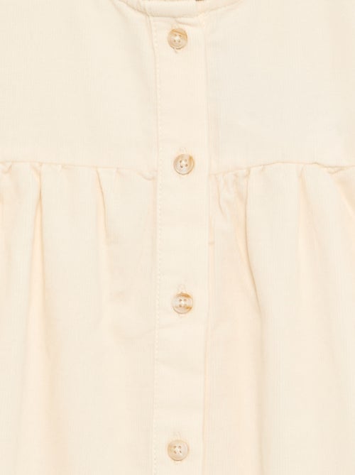 Blouse met geborduurde manchetten en een geplooide kraag - Kiabi