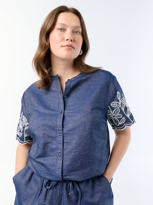 Blouse met geborduurde mouwen - Kiabi