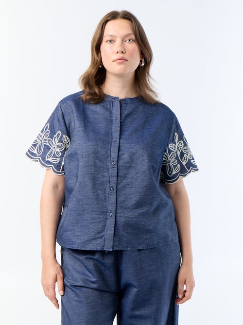 Blouse met geborduurde mouwen - Kiabi
