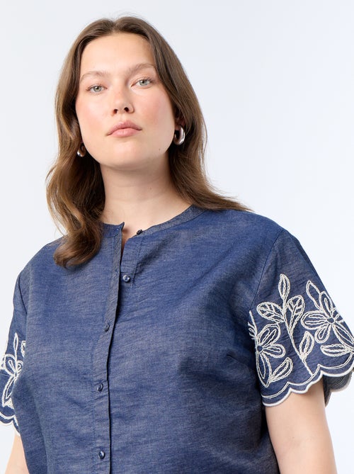 Blouse met geborduurde mouwen - Kiabi
