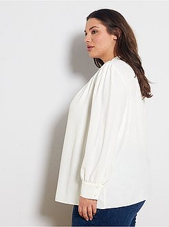 Blouse met hoge kraag en V-hals - Kiabi