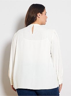Blouse met hoge kraag en V-hals - Kiabi