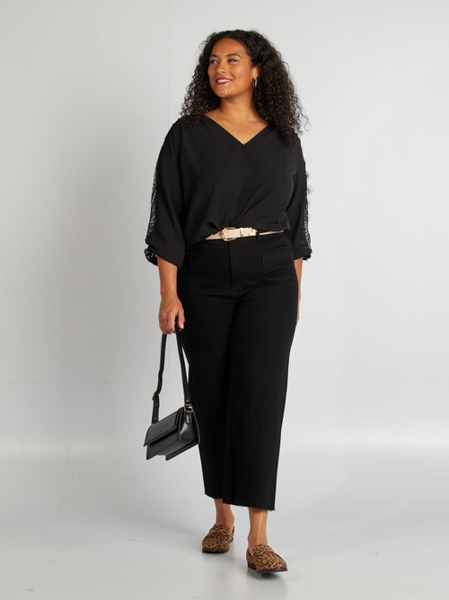 Blouse met kant aan de mouwen - Kiabi