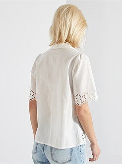 Blouse met 'kant'-afwerking - Kiabi