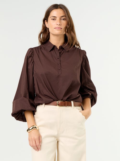 Blouse met knoopkraag - Kiabi