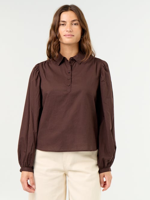 Blouse met knoopkraag - Kiabi