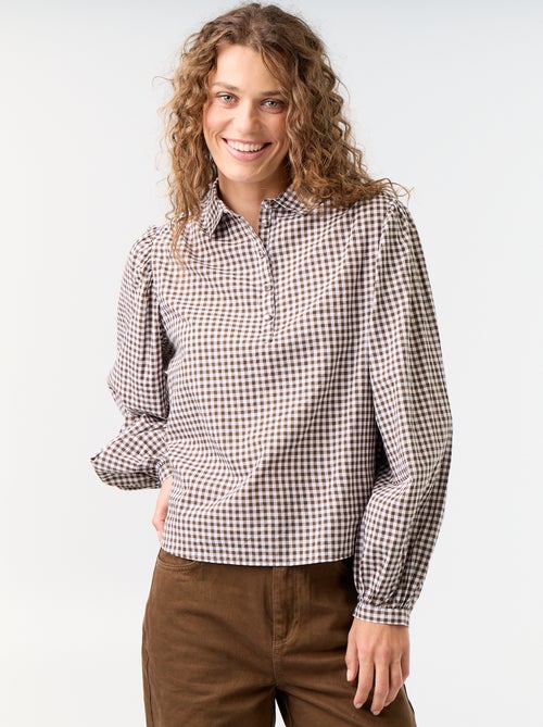 Blouse met knoopkraag - Kiabi