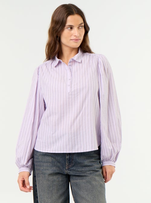 Blouse met knoopkraag - Kiabi