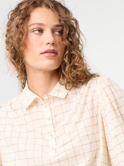 Blouse met knoopkraag - Kiabi