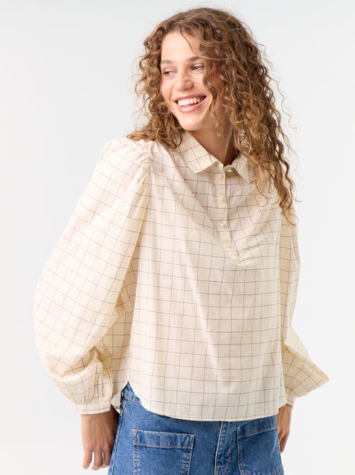 Blouse met knoopkraag - Kiabi