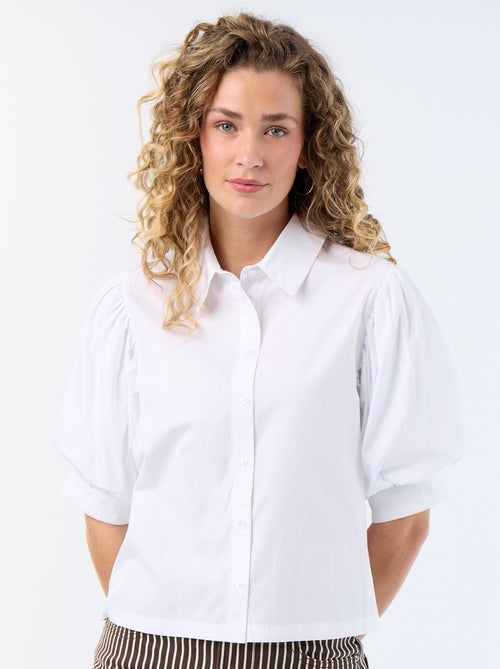 Blouse met korte ballonmouwen - Kiabi