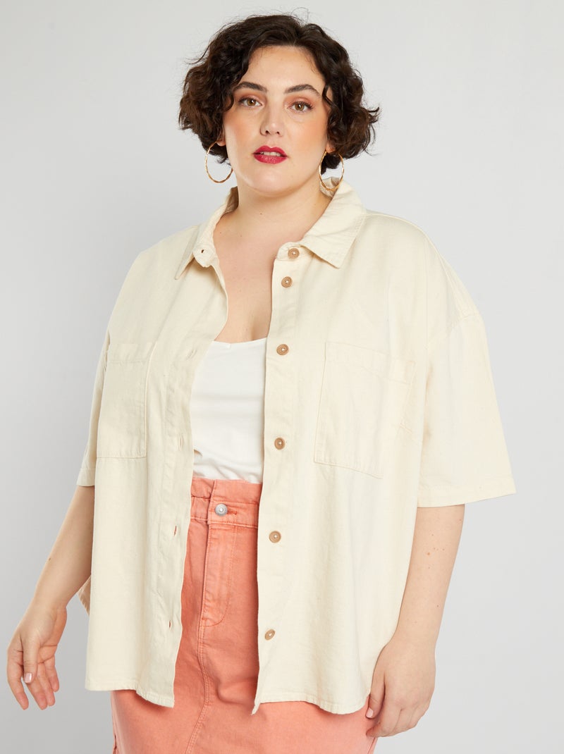 Blouse met korte mouw BIEGE - Kiabi