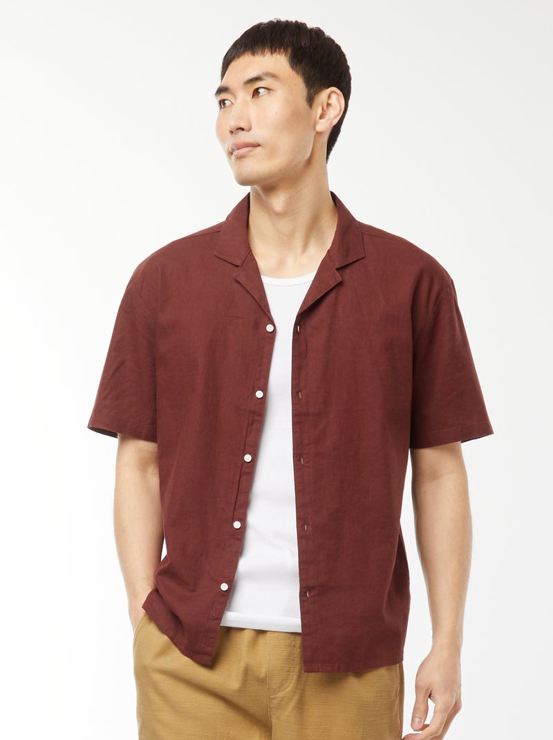 Blouse met korte mouw Bruin - Kiabi