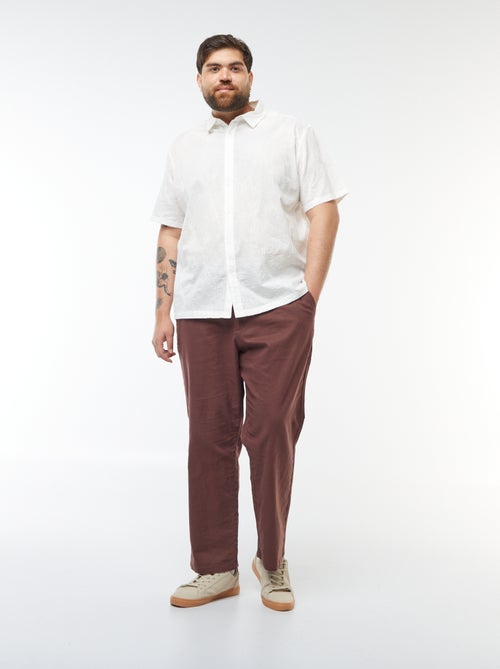 Blouse met korte mouw en geborduurd bloemetjesmotief - Kiabi