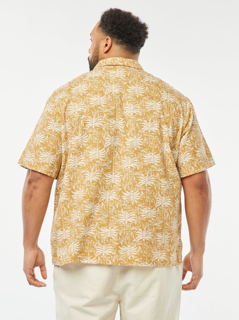 Blouse met korte mouw en motiefje Geel - Kiabi