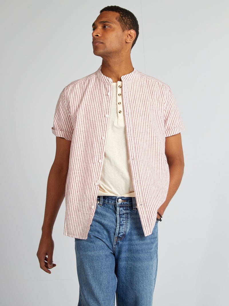 Blouse met korte mouw en motiefje ROOD - Kiabi