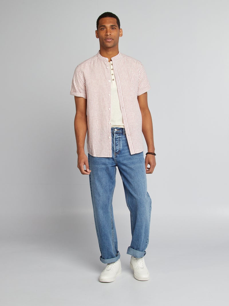 Blouse met korte mouw en motiefje ROOD - Kiabi