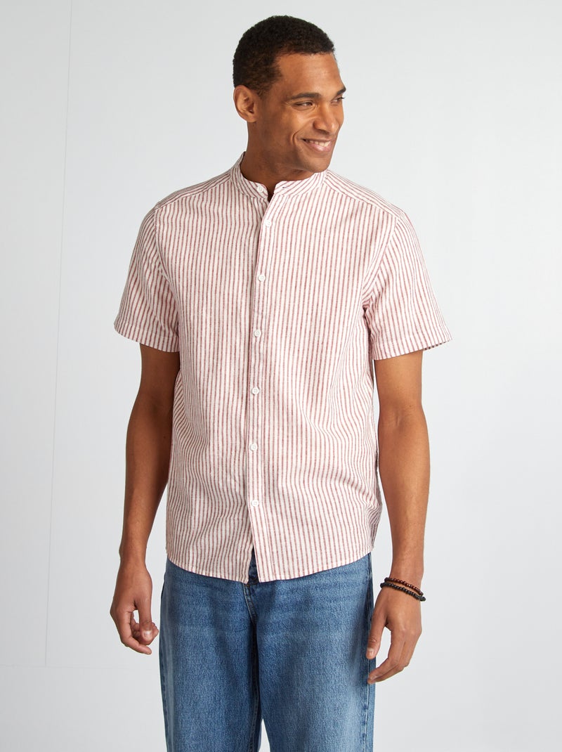 Blouse met korte mouw en motiefje ROOD - Kiabi