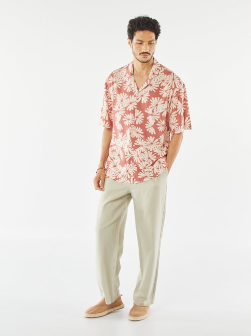 Blouse met korte mouw en motiefje - Kiabi