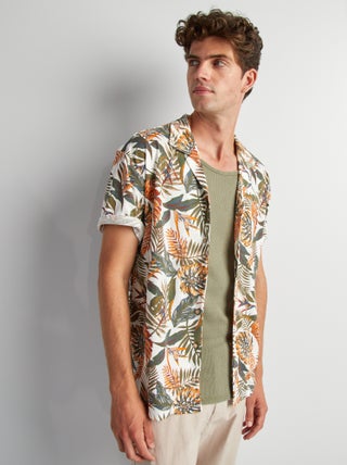 Blouse met korte mouw en motiefje