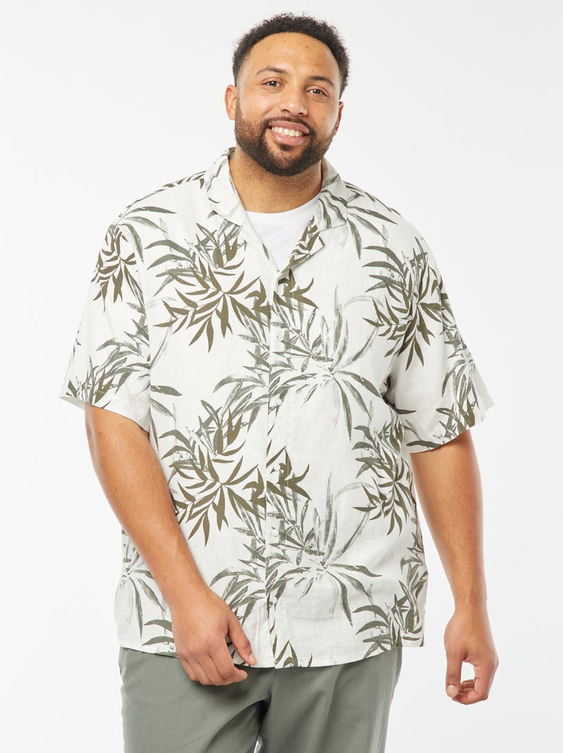 Blouse met korte mouw en motiefje Wit - Kiabi