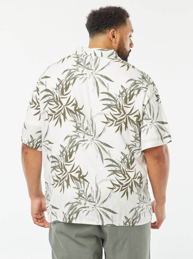 Blouse met korte mouw en motiefje Wit - Kiabi