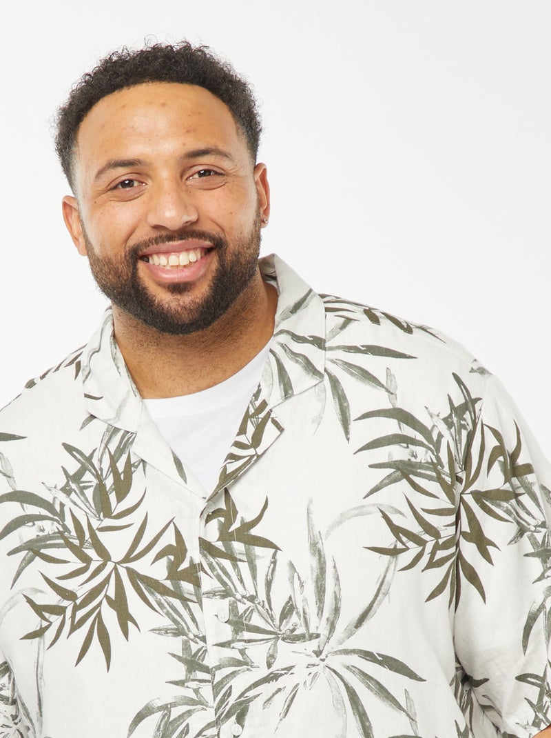 Blouse met korte mouw en motiefje Wit - Kiabi