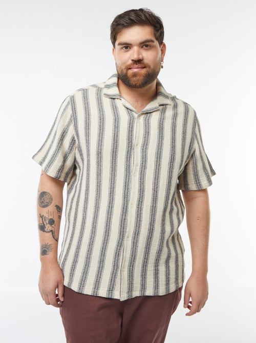 Blouse met korte mouw en strepenmotief - Kiabi