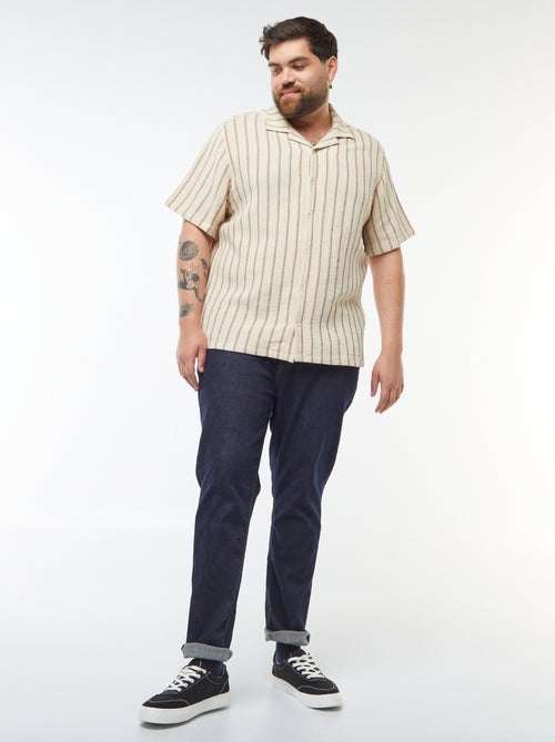 Blouse met korte mouw en strepenmotief - Kiabi