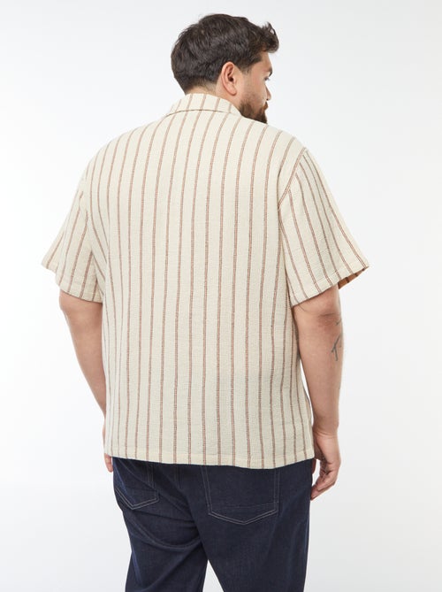 Blouse met korte mouw en strepenmotief - Kiabi