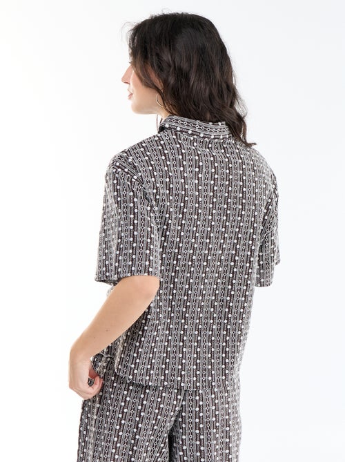 Blouse met korte mouwen en borduursels - Kiabi